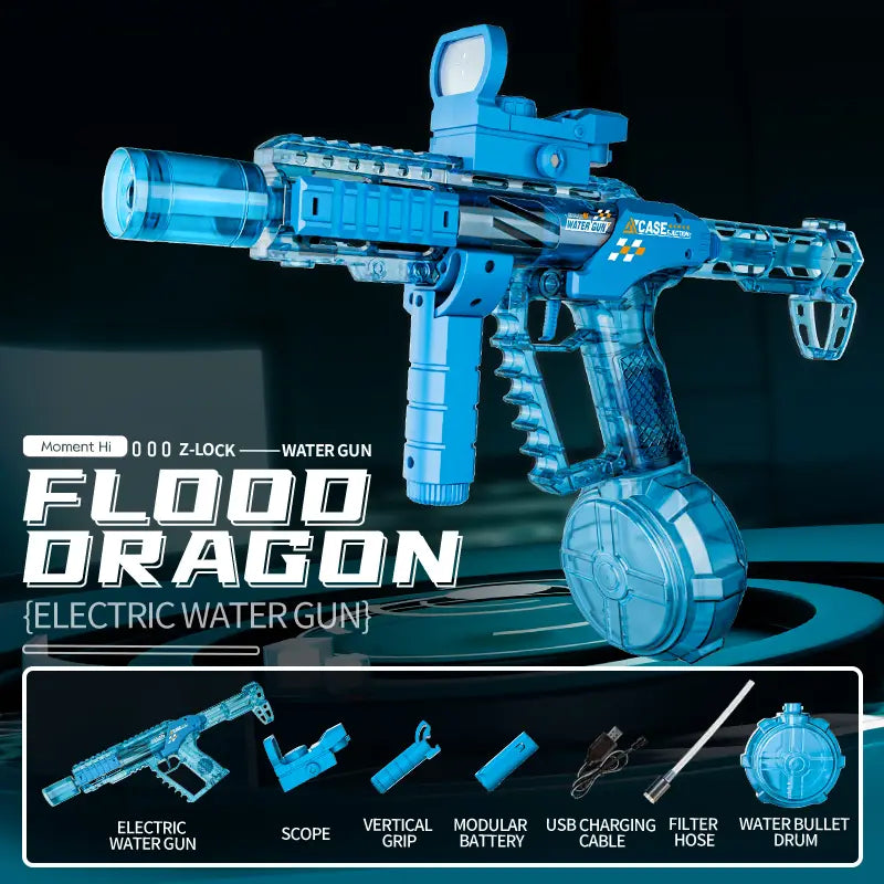 Ultimate Battle Water Gun Powerful Electric Water Gun, Water Blaster Automatic Squirt Gun with Glowing Muzzle 320Cc High Capacity, up to 32 FT Range, Outdoor Summer Party Toy Outdoorfun for Adults &Kids Toys #Summervibes