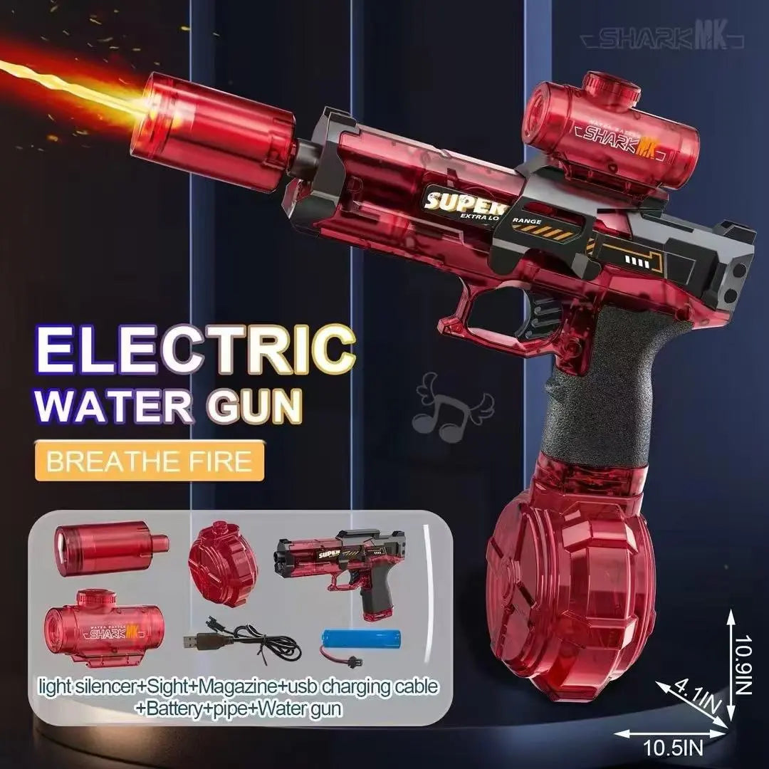 Ultimate Battle Water Gun Powerful Electric Water Gun, Water Blaster Automatic Squirt Gun with Glowing Muzzle 320Cc High Capacity, up to 32 FT Range, Outdoor Summer Party Toy Outdoorfun for Adults &Kids Toys #Summervibes