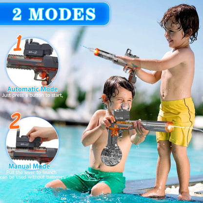 LED Light-Up Powerful Electric Water Gun,Automatic Water Gun with Realistic Muzzle of Smoke,425Cc High Capacity,Squirt Gun Range up to 35 Ft,Best Water Toys for Summer Beach Outdoor Fun,Pool Parties and Holiday Gifts