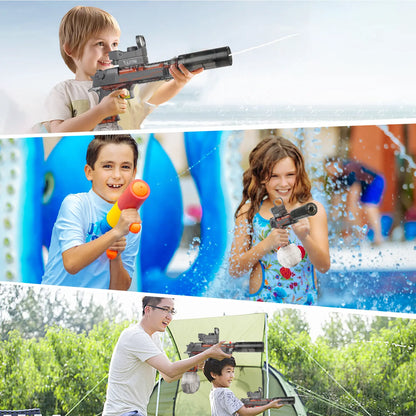 LED Light-Up Powerful Electric Water Gun,Automatic Water Gun with Realistic Muzzle of Smoke,425Cc High Capacity,Squirt Gun Range up to 35 Ft,Best Water Toys for Summer Beach Outdoor Fun,Pool Parties and Holiday Gifts